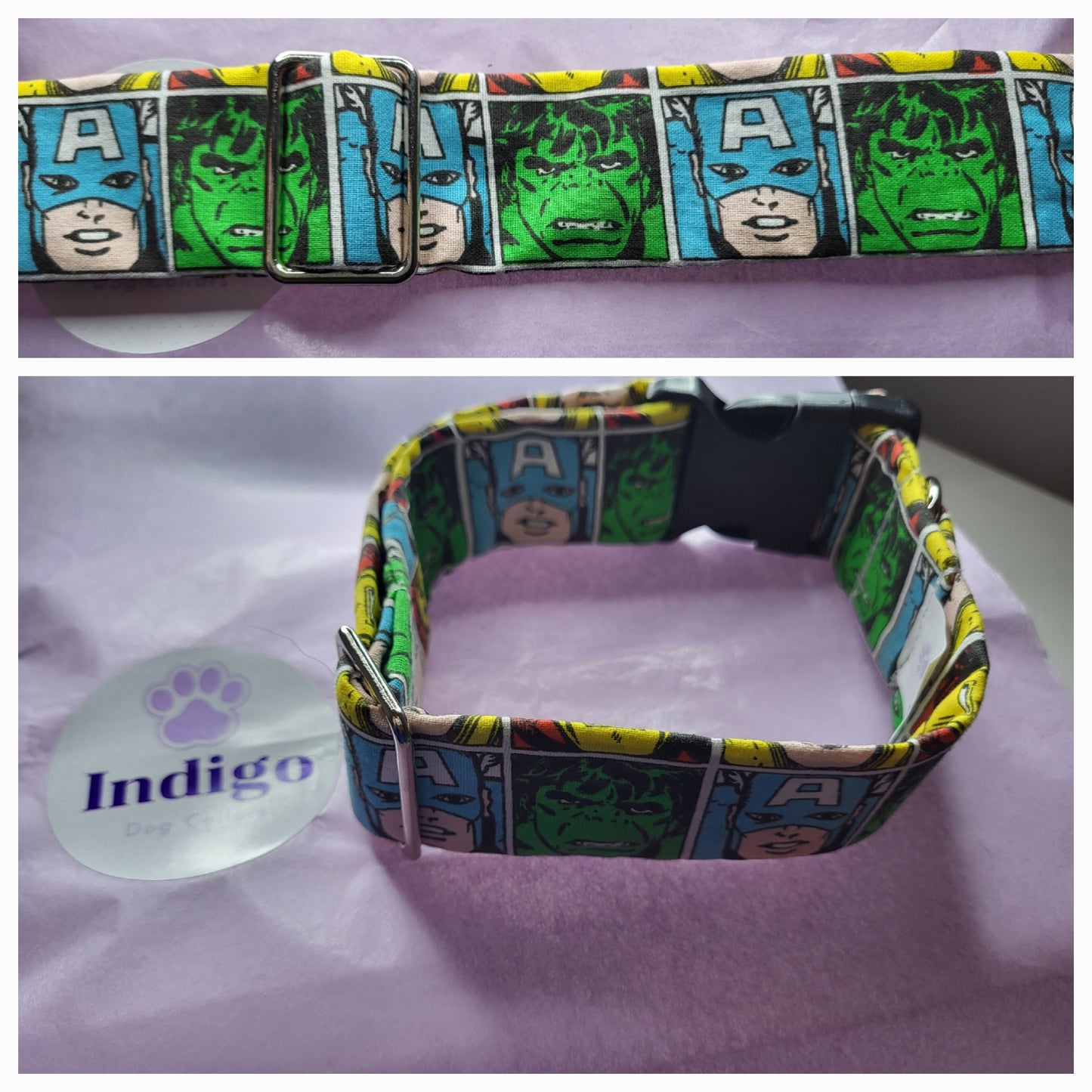 Hulk and avengers comic strip collar