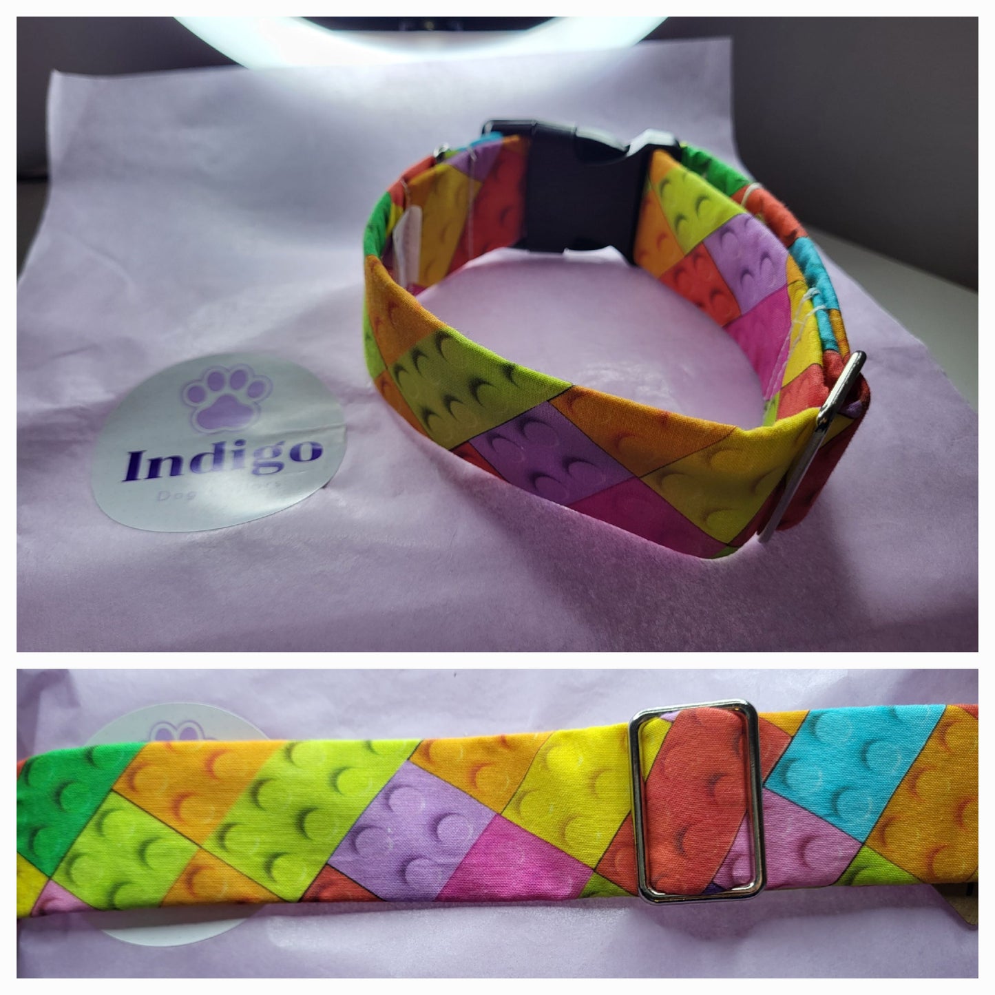 multicoloured lego collar