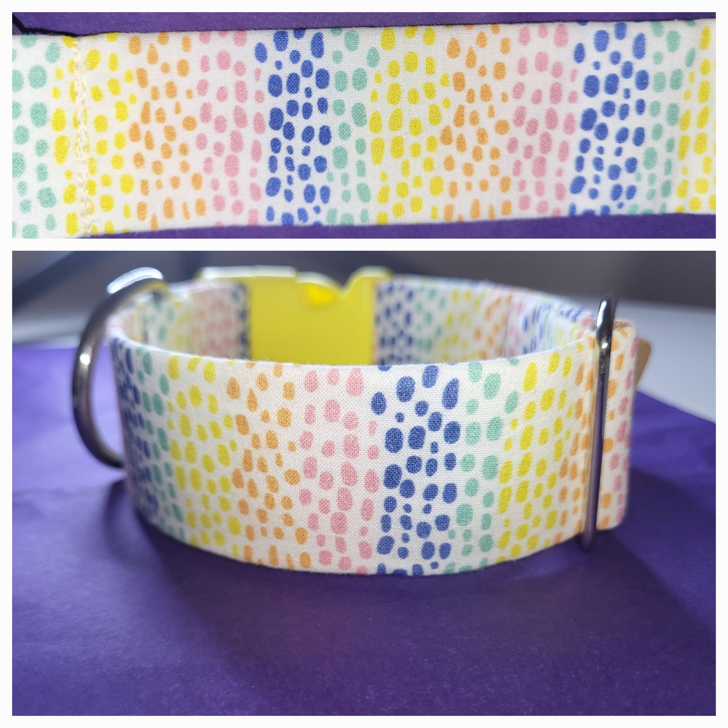 rainbow dots collar