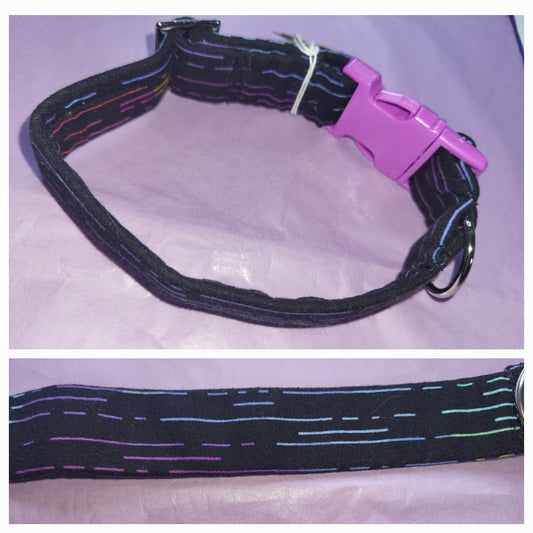 black multicoloured dot dash collar