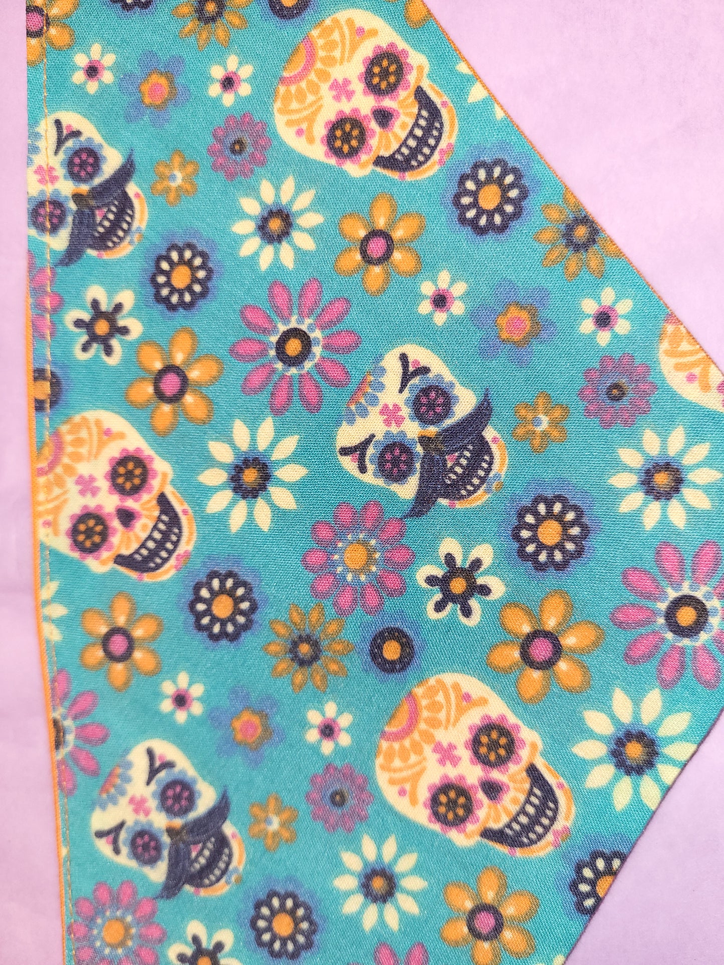 Turquoise sugarskull bandana