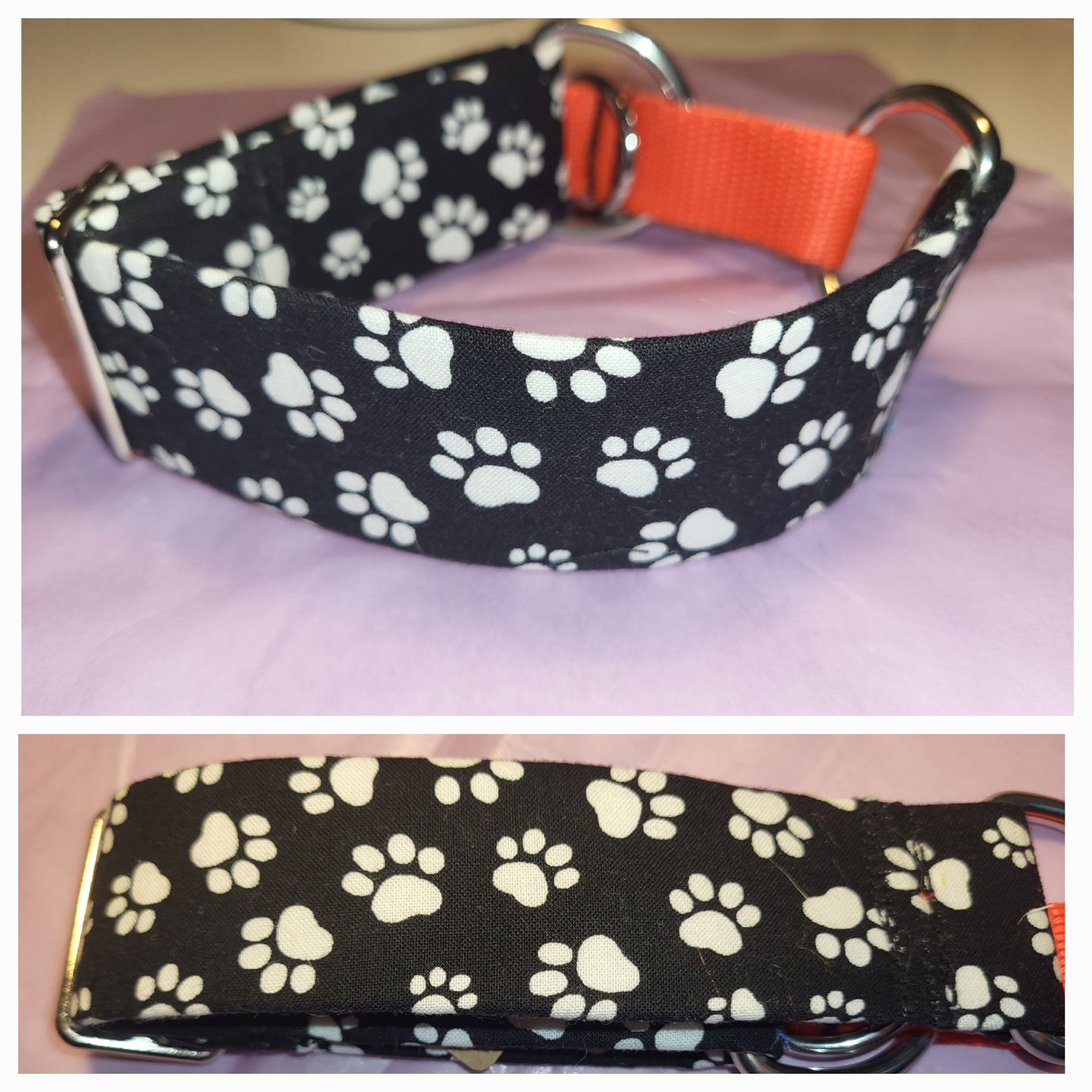 Black martingale with white pawprints.