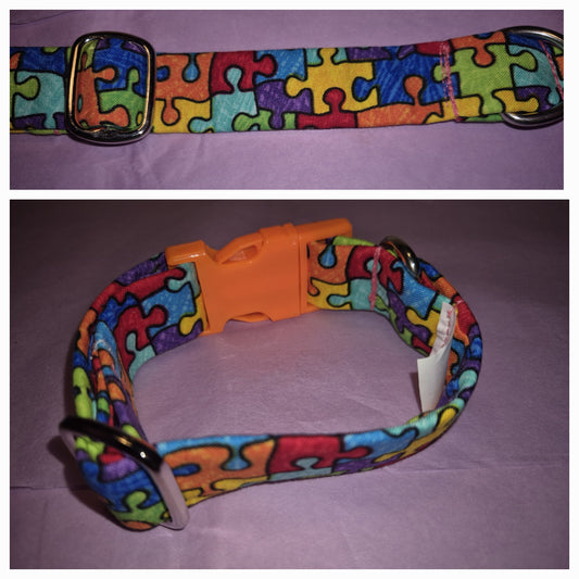 Multicoloured jigsaw collar